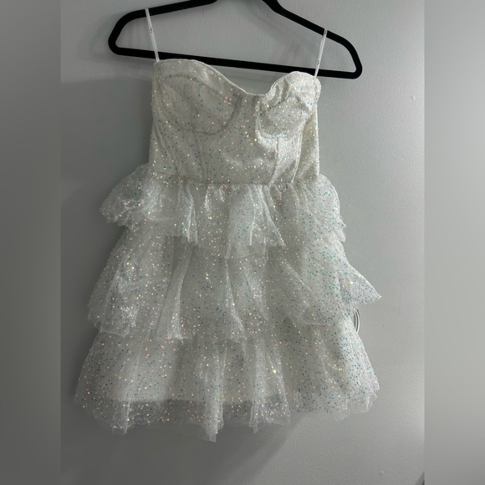 NWT lulus strapless sequin corset dress